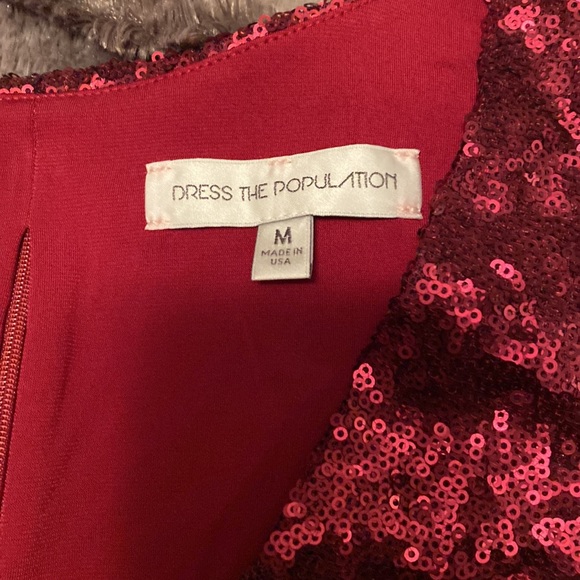 Sexy Dress the population 2 piece red sequins m - Picture 7 of 9